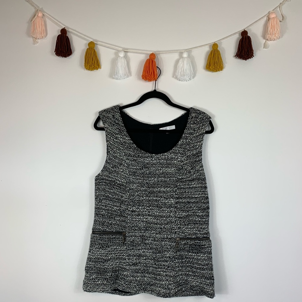 Anthropologie DREW Sleeveless Knit Black White Sweater Large
